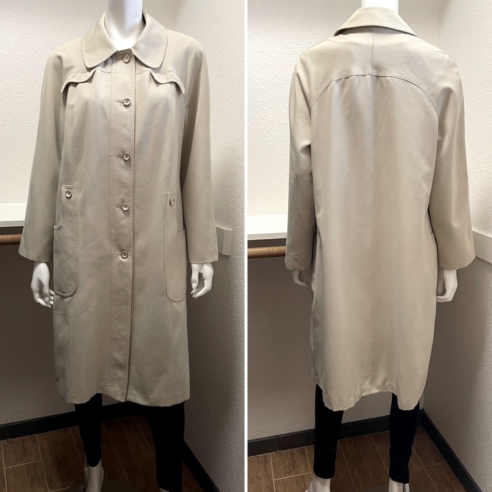 VTG 🐋 Forecaster of Boston woven polyester button up trenchcoat Sz 16